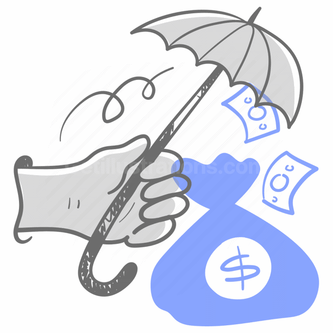 umbrella, money, protection, finance, savings